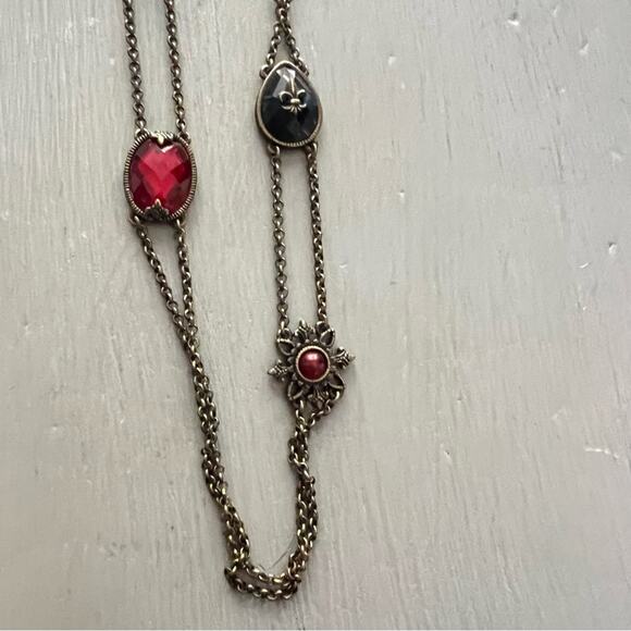 Antique Gold Tone Double Strand Necklace - Picture 7 of 13